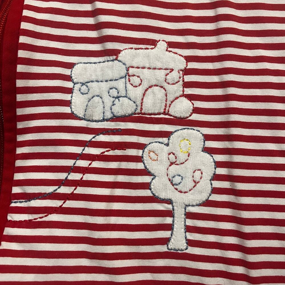 Slumbersack Boy 6-18m Sleep Sack Red White Striped Train Fire Truck Zip - Picture 4 of 8